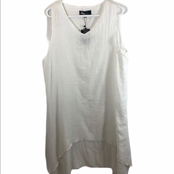 Amanda Collection 1XL Gauzy White Midi Dress‎ - Picture 1 of 9
